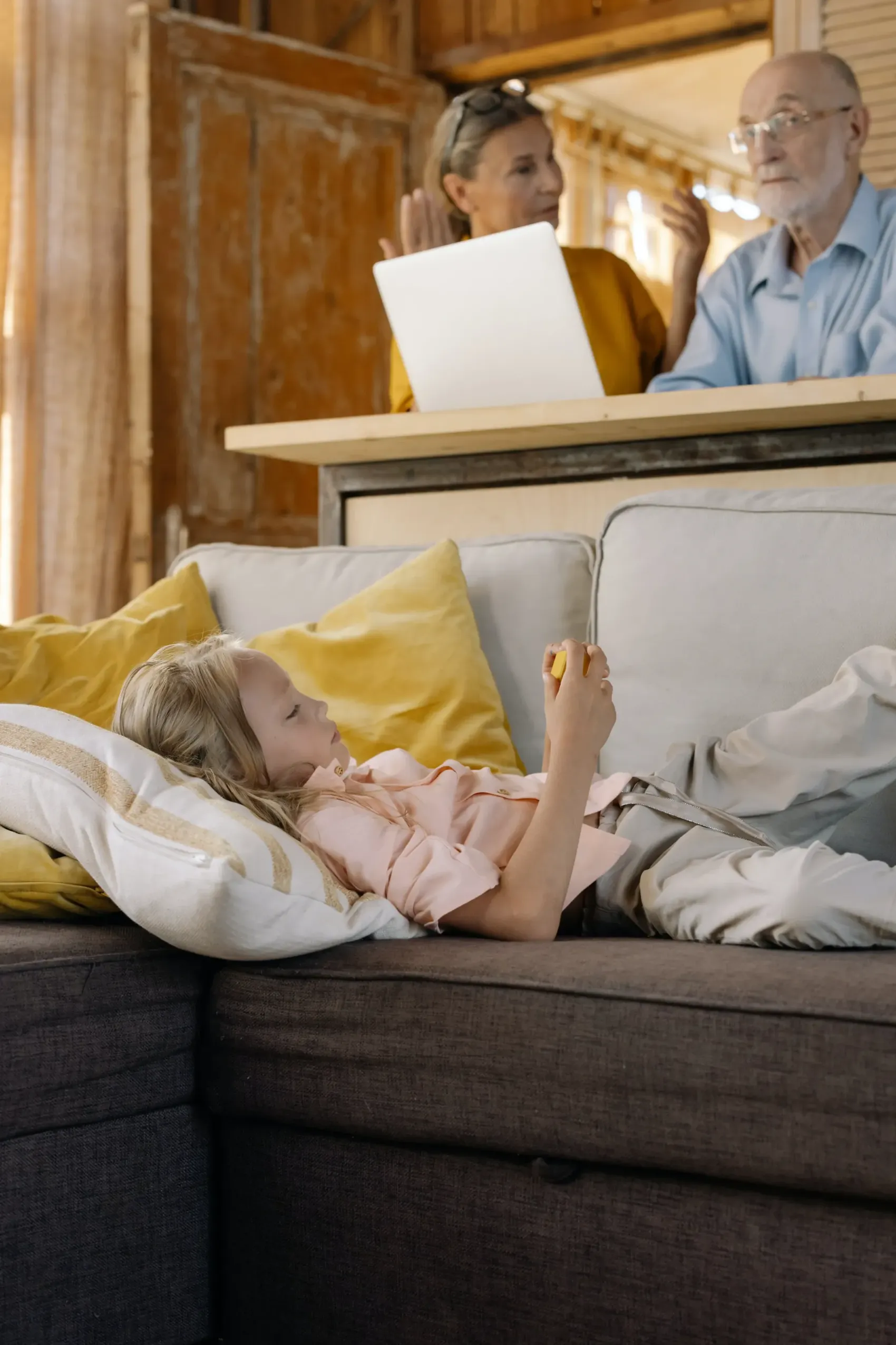 a child using a phone